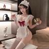 Cute Sexy Bow Maid Bare Back Apron Sexy Lingerie Pure Desire Bare Buttocks Uniform Suit