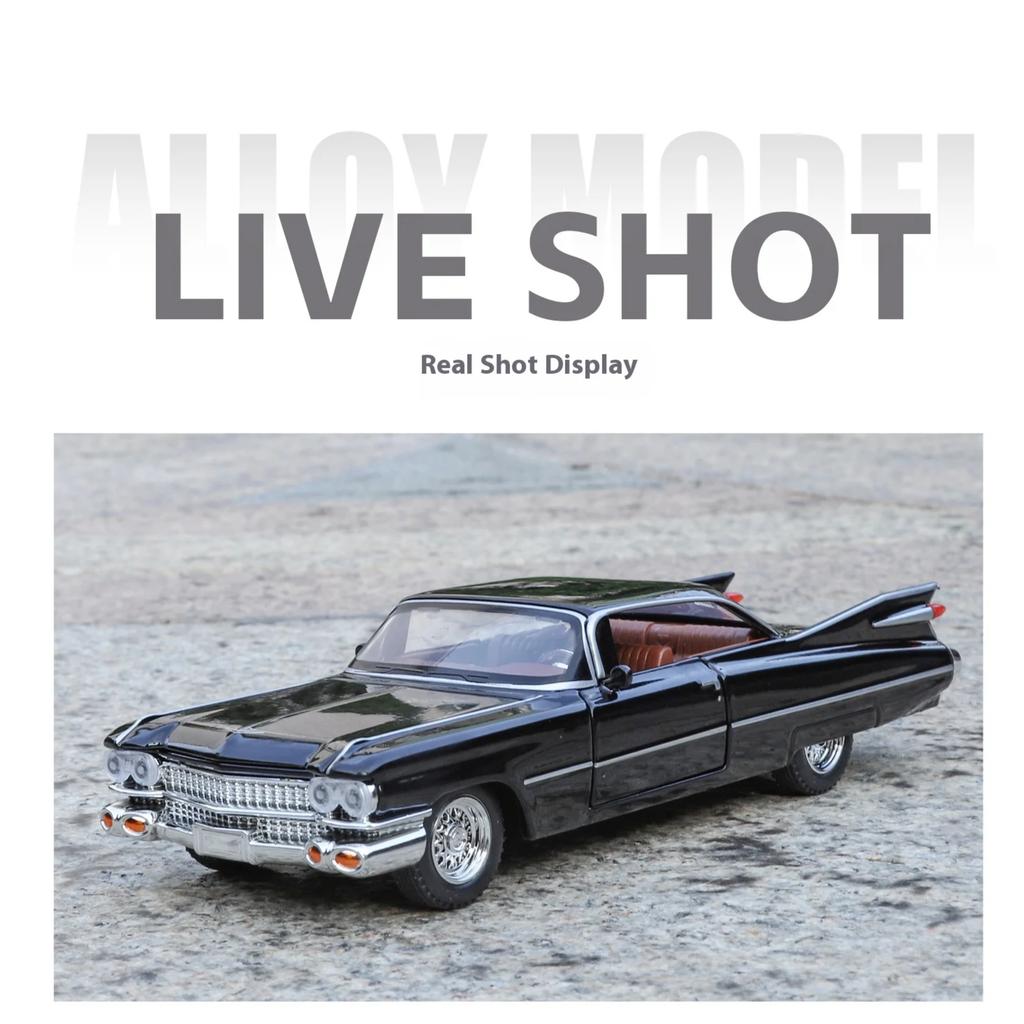 1/32 Cool Cadillac Big Rocket Alloy Model Car, High-quality Alloy Car Toys, Exquisite Decorations, Christmas Gifts