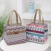 WTEMPO Canvas Lunch Box Handbags Aluminum Foil Insulated Work Hand-carried Lunch Bag Ethnic Style Retro Mommy Bags