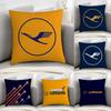 L-Lufthansa German Airlines Pillow Case Sofa Decorative Home Double-sided Print Plush Square Throw Pillow Covers Cushion Decor