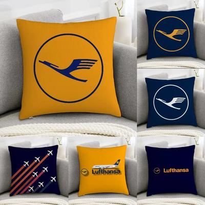 L-Lufthansa Німецькі Авіалінії Наволочка Декоративна для Дивана Домашня Двосторонній Принт Плюшеві Квадратні Накидки на Подушки Декор Подушки