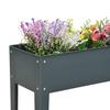 Flower Raised Bed Garden Metal Vegetable Planter Freestanding Herb Growing Box Green Basics Grow Table Planter (Dark Grey)