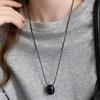 Drawable Black Rope Women Necklace Adjustable Pendant Necklaces New Sweater Chain  Women