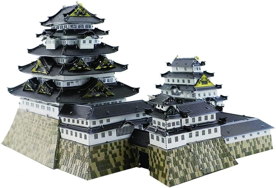 Tenyo Metallic Nano Famous Castles and Historical Buildings Edo Castle Stainless No Glue Laser Craft 3D Model of Three Famous Castles Puzzle, Series,