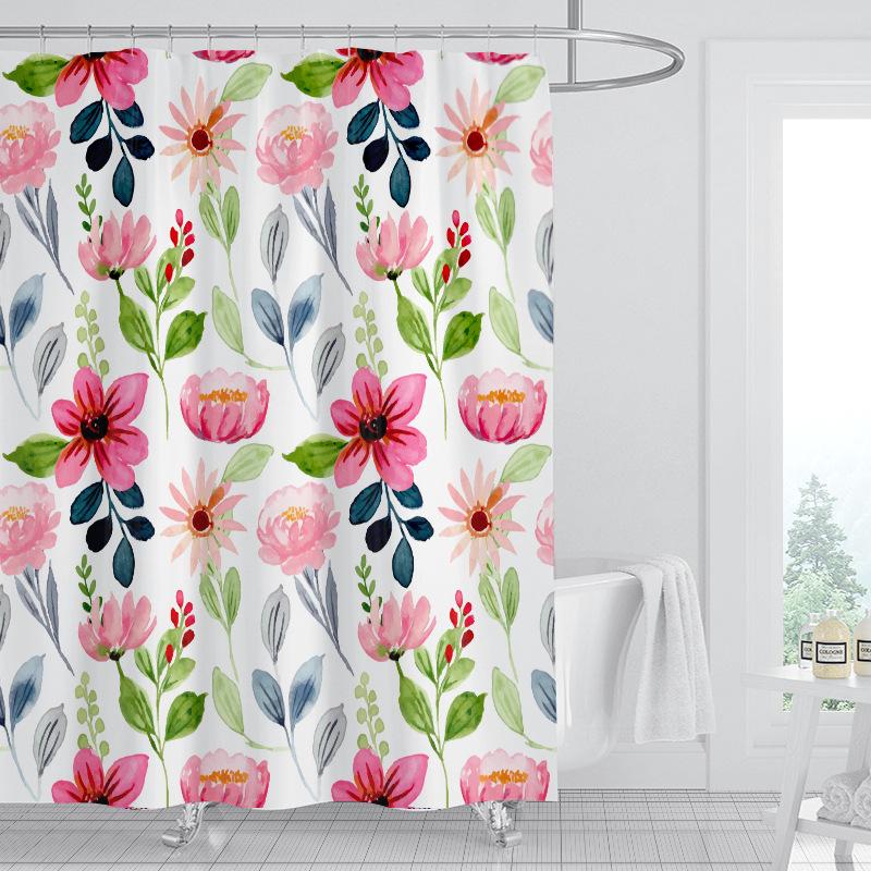 JINRUN Badezimmer verdickter wasserdichter Vorhang, schimmelfester Duschvorhang, Duschtrennwand-Vorhang, Duschvorhang, Badezimmer-Vorhang, kostenlose Perforation