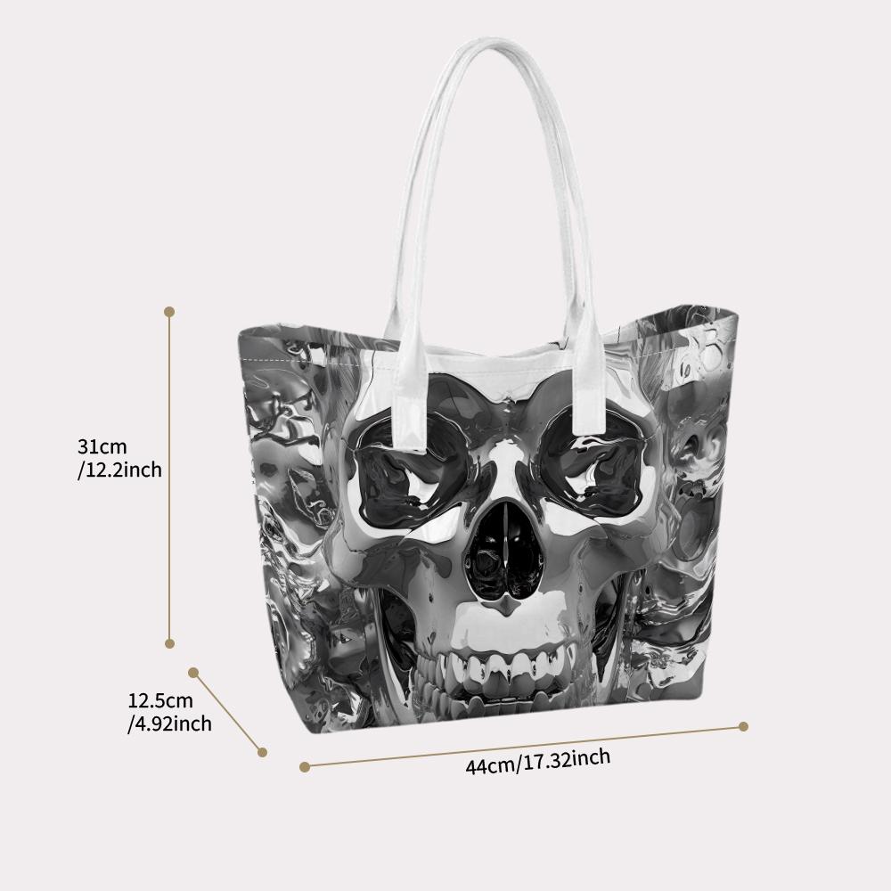 Gothic Skull Print Shoulder Bag Casual Large Capacity Daily Tote Bag For Women