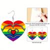 2D Flat Pride Earrings Rainbow Heart Earrings Acrylic Earrings Fashion Jewelry Elegant Earrings Party Earrings Holiday Gift for Friends Party Favor