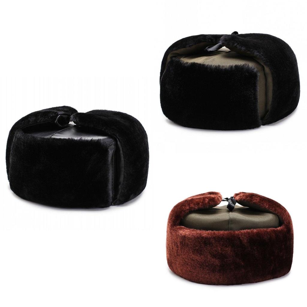 Comfortable Thickened Winter Military Cap For Elderly Men With Adjustable Sizes And Warm Design
