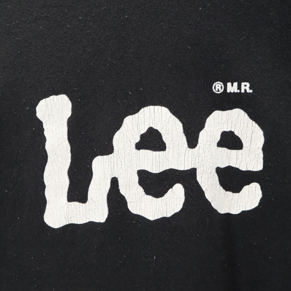 Lee 90er Made in USA Old Langarm Sweatshirt M schwarz Rückseite gebürstet Herren Gebraucht