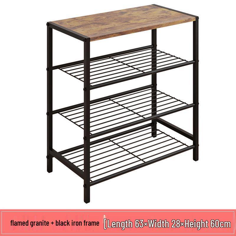 “Wrought Iron Multi-Layer Shoe Rack: Indoor & Outdoor Vertical Shoe Storage Cabinet”