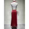 Summer New Satin Halter Dress Women's Sexy V-neck Backless Slim Fit Long Maxi Dress European American Crossbody Women's Clothing