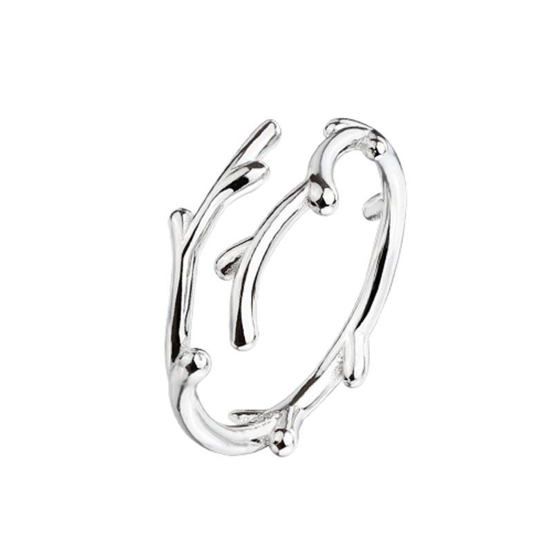 Regulowany damski pierścionek z poroża jelenia – modny, otwarty design w stylu koreańskim