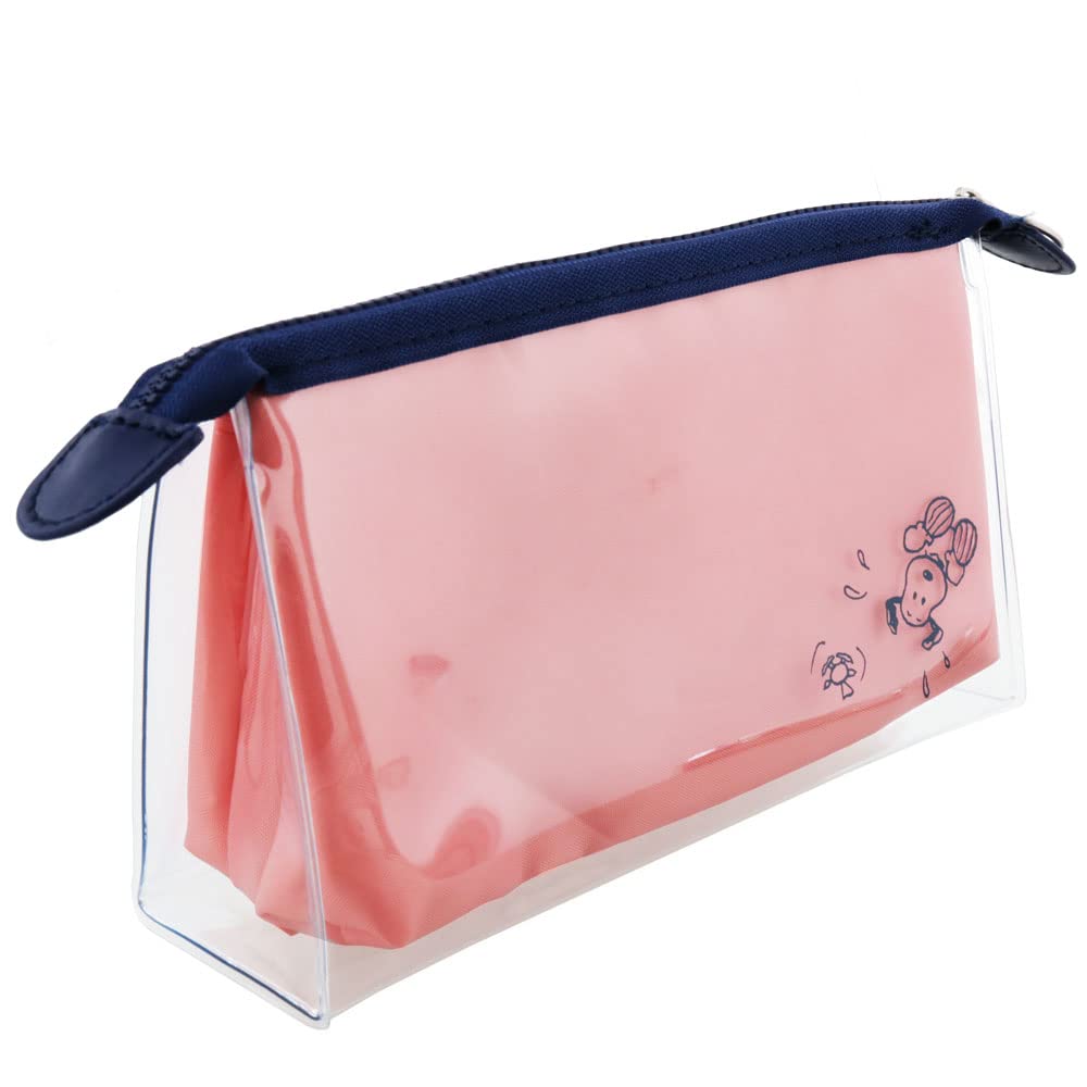 Sunstar Stationery Snoopy Clear Mitte S1424530 Pouch, Gusset, Pink,