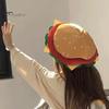 Women Hamburger Hat Adults Cute Funny Realistic Cozy Stretchy Costume Accessories Soft Men Fast Food Cap for Gift Male
