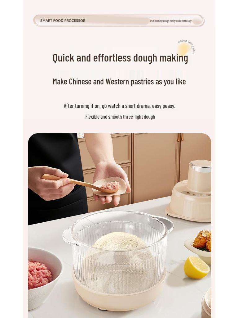 Multi-Functional Electric Meat Grinder & Dough Kneader: Household Processor for Meats, Dough, Baby Food & Vegetables