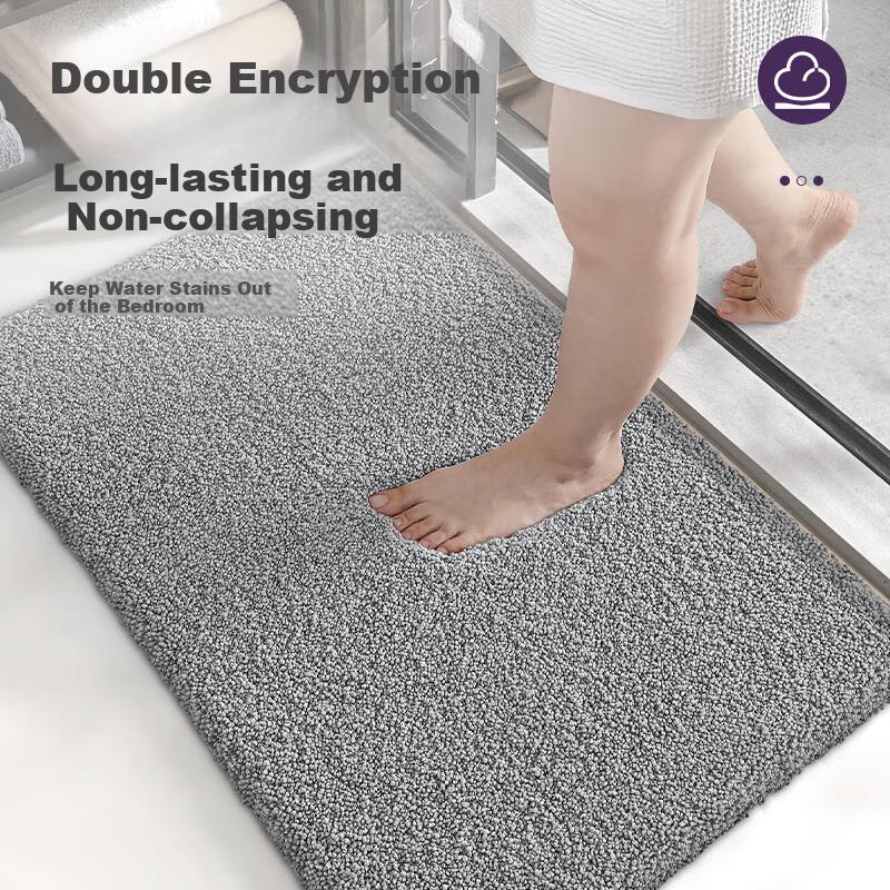 DeXi Bathroom Doorway Absorbent Mat, Toilet And Bathroom Foot Mat, Non-Slip Water-Absorbing Floor Mat, 50x80cm