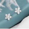 Bague Ringen 925 Sterling Silver Moissanite Stud Earrings 1.2ct 6 Stones Flower Women Earring For Party Engagement Fine Jewelry