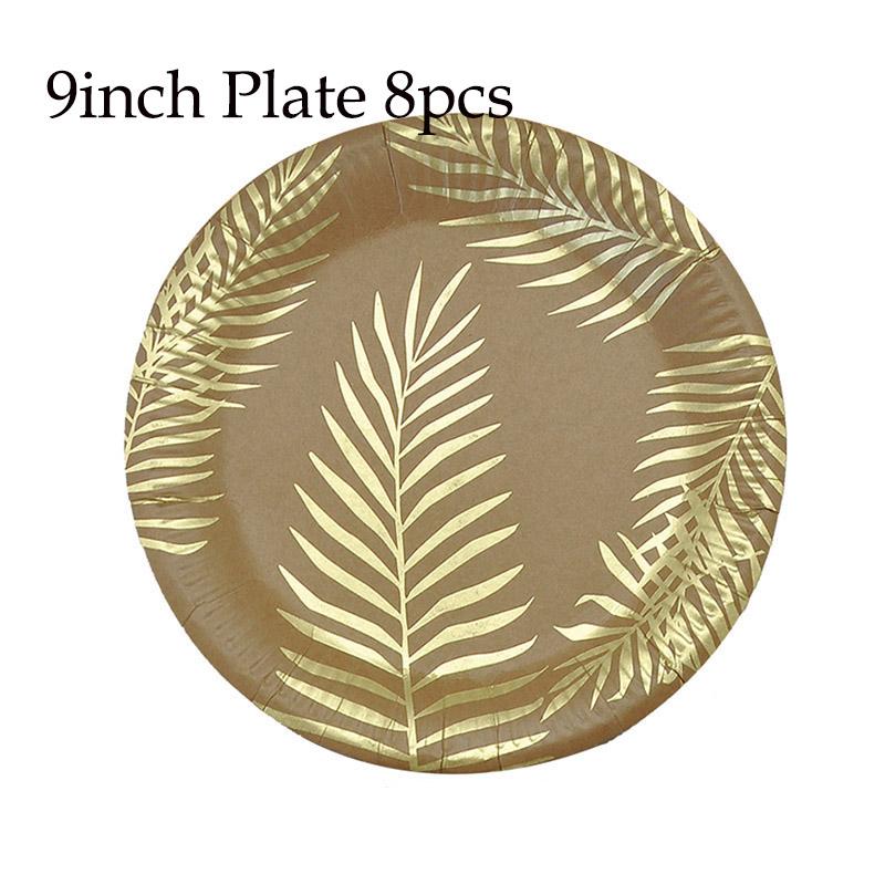 Hawaii Pineapple Palm Plant Theme Disposable Tableware Paper Straw Plate Cup Birthday Party Wedding Decor Baby Shower Decoration