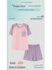Women's Korean-Style Cotton Pajama Set with Chest Pads - Short Sleeve and Shorts, Anti-Bulge, Loose Fit for Both Home and Outdoor Wear