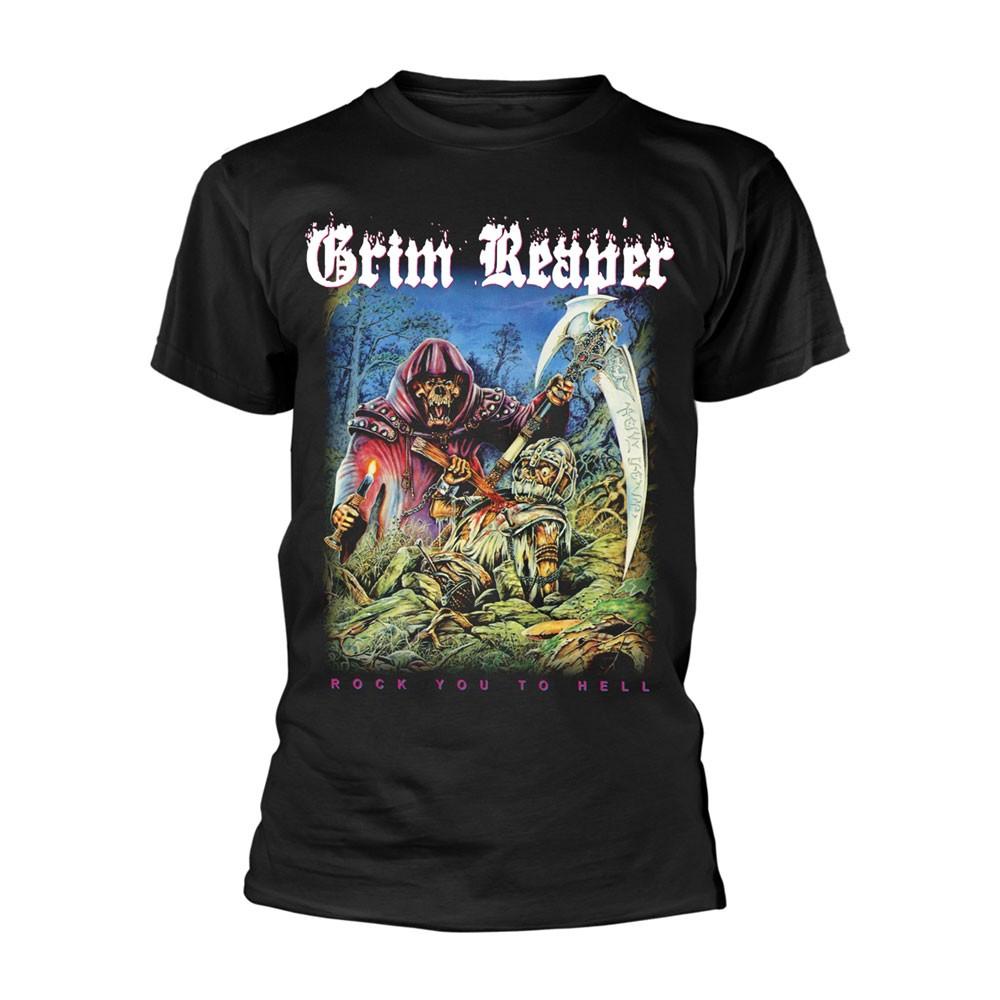 Men s Grim Reaper Rock You To Hell T-shirt XX-Large Black S