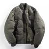 Mens Thick Warm Cotton Puffer Jacket Winter Streetwear Loose Fit Workwear Style Solid Color Hoodless Outerwear