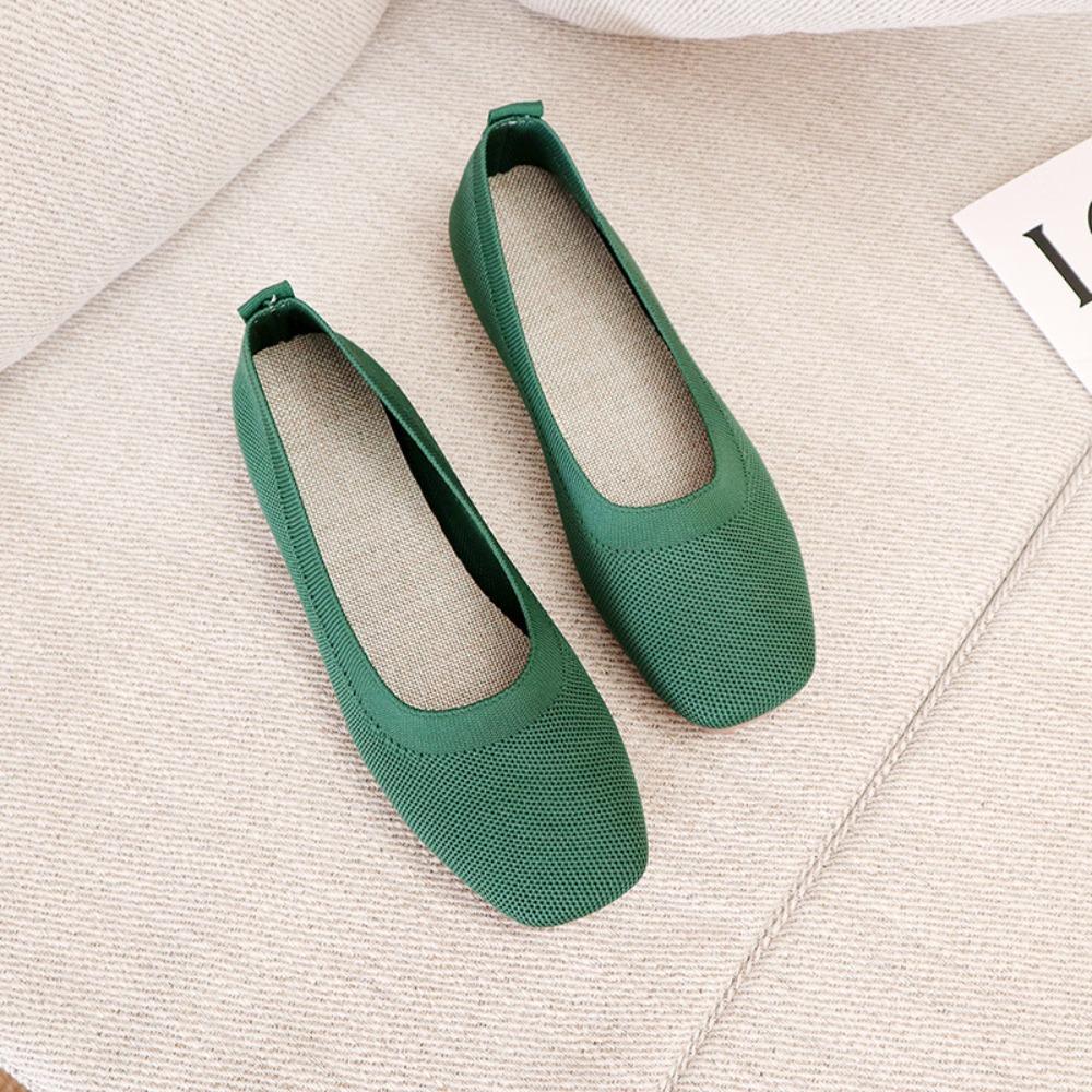 Fashion Single Shoe Women's 2025 Spring New Knitted Lazy One Foot Flat Women's Shoes Casual Grandma Shoes Mary Jane Shoes Pumps