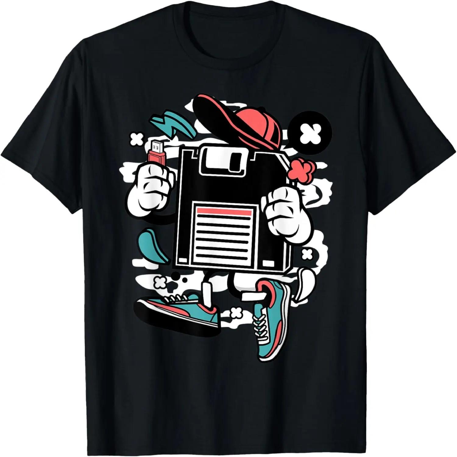 

Floppy Disk Funny Diskette Cartoon With USB Stick 90s Gift T-Shirt XXXXXL чорний