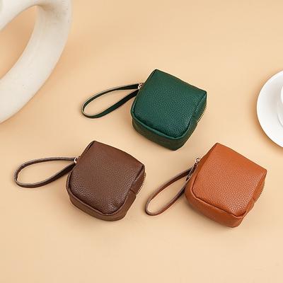 Pochette pour clés de voiture en cuir souple, porte-clés élégant, petite bourse unisexe