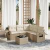 VidaXL Garden Lounge Set with Cushions 6 Pcs, Patio Sofas, Patio Furniture Set, Outdoor Furniture, Beige 3252495