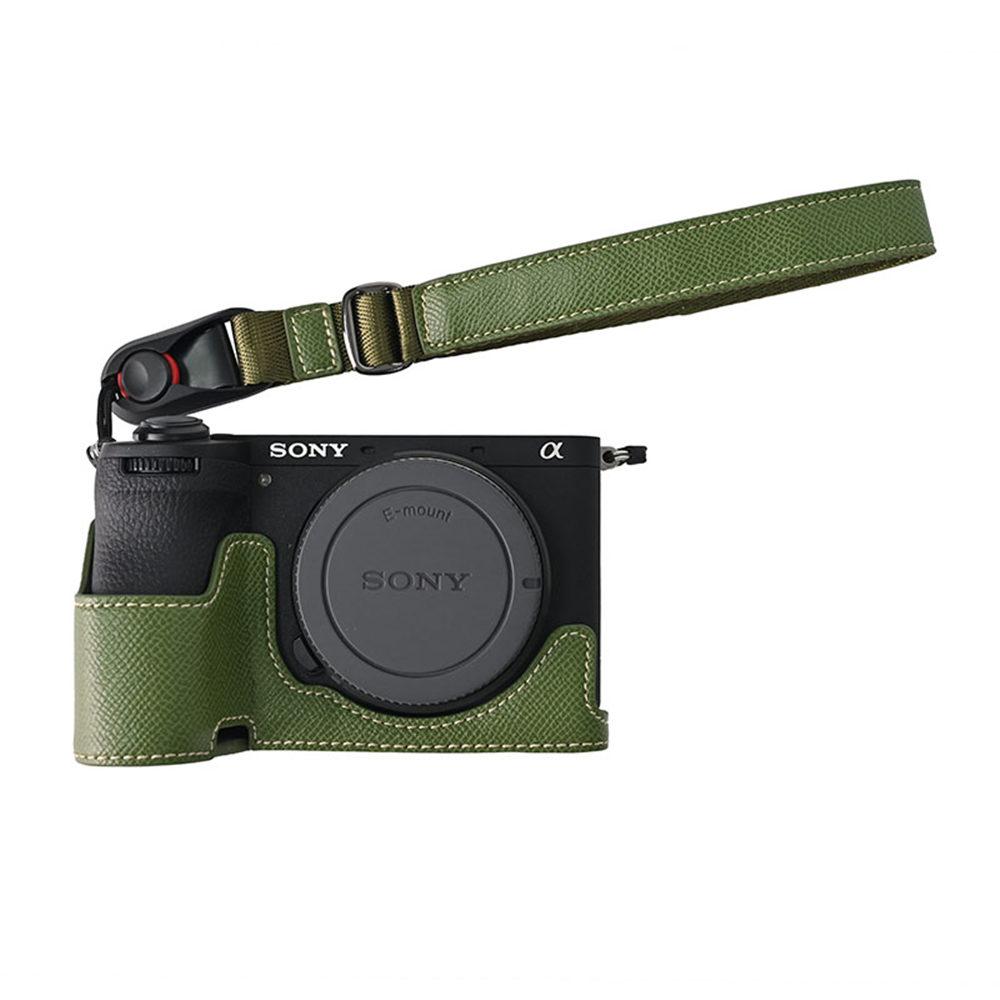 PU-Leder Kamera Halbtasche für Sony A6700 Akkuöffnung Abdeckung Skin