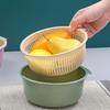 Vegetable Washing Basin, Plastic Double-layer Drain Basket, Rice Washer, Vegetable Washing Basin, Kitchen Fruit Washing Dish