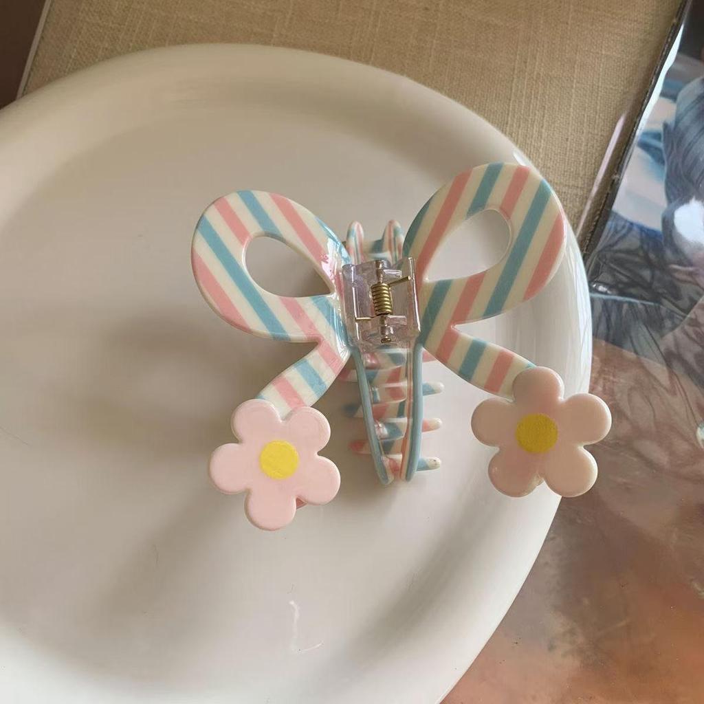 Koreanischer Eleganter Kürbisbogen Polka Dot Haarspange - Groß, Cremige Texturierte Hochsteckfrisur-Accessoire
