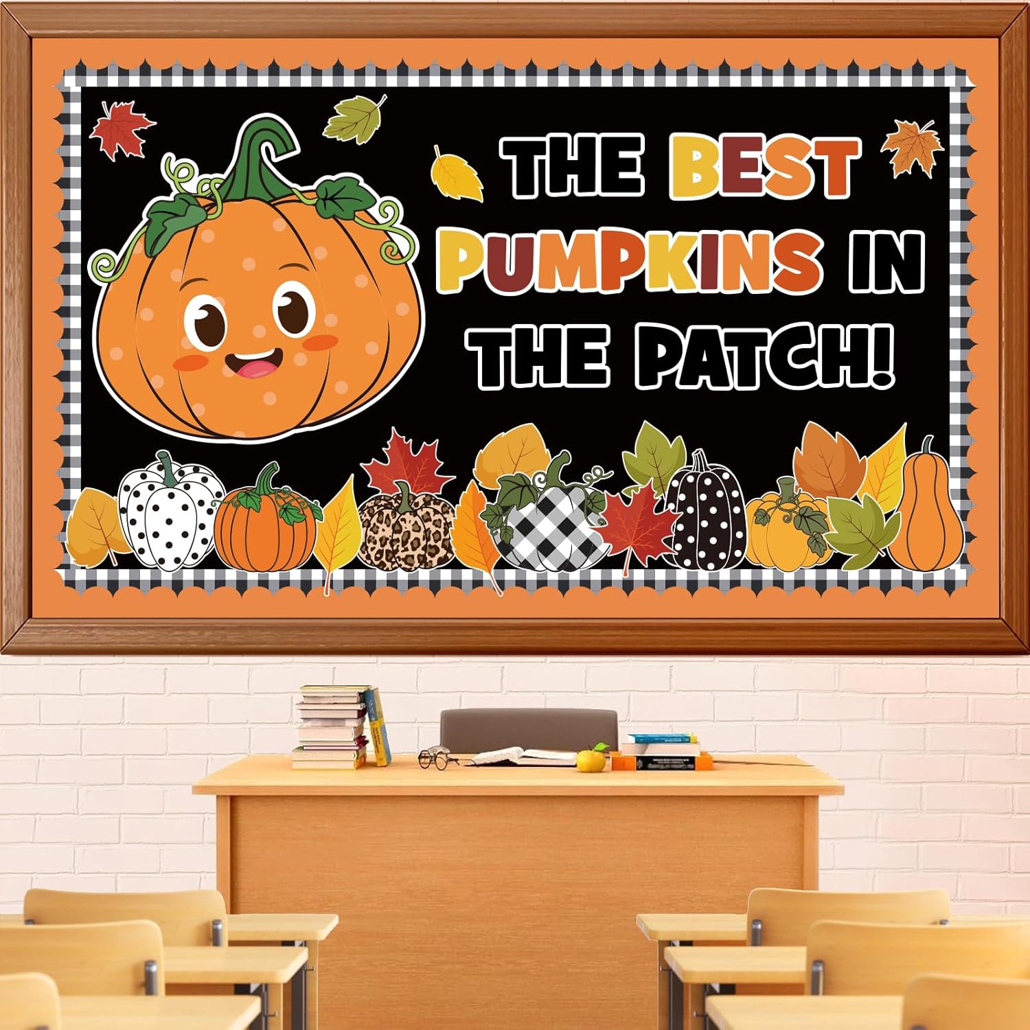 Fall Pumpkin Bulletin Board Decorations, Thanksgiving Classroom Decoration Thanksgiving Pumpkin Maple Leaves Cutouts Autumn Harvest Library Wall Door