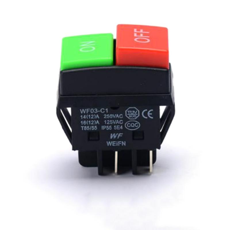 

5pcs Rocker switch KCD4 WF03-C1 ON OFF botao start stop botao de controle duplo vermelho