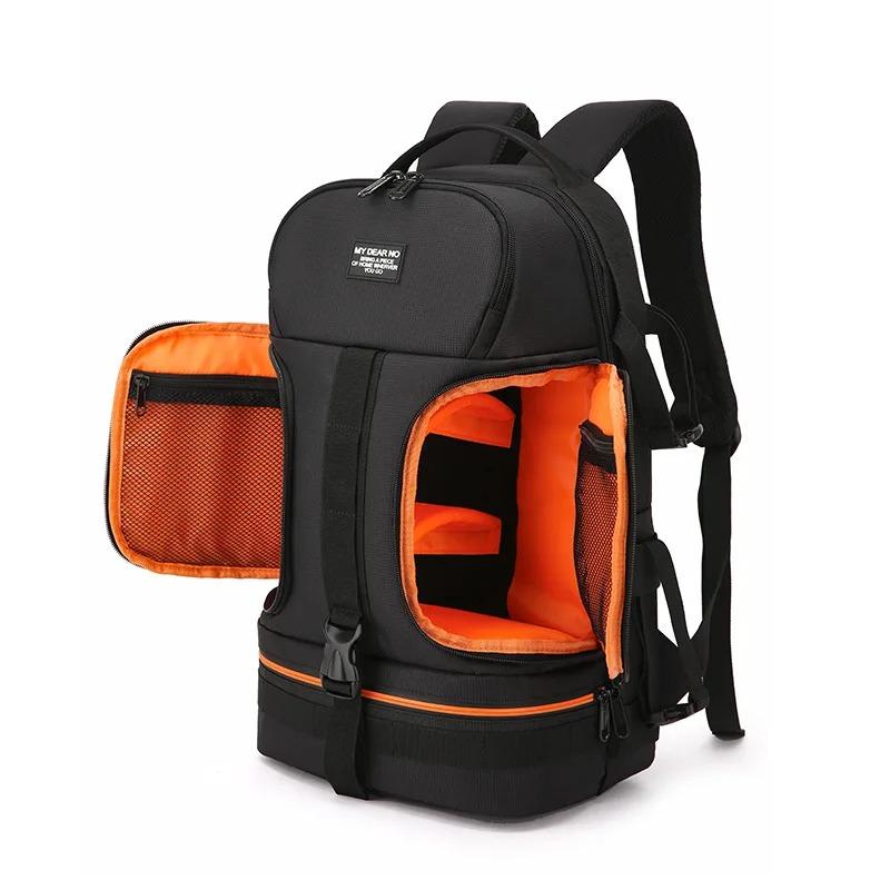 Men‘s Camera Backpack Dslr Waterproof Double Layer Storage With Laptop Compartment Anti-theft Outdoor Photography Bag