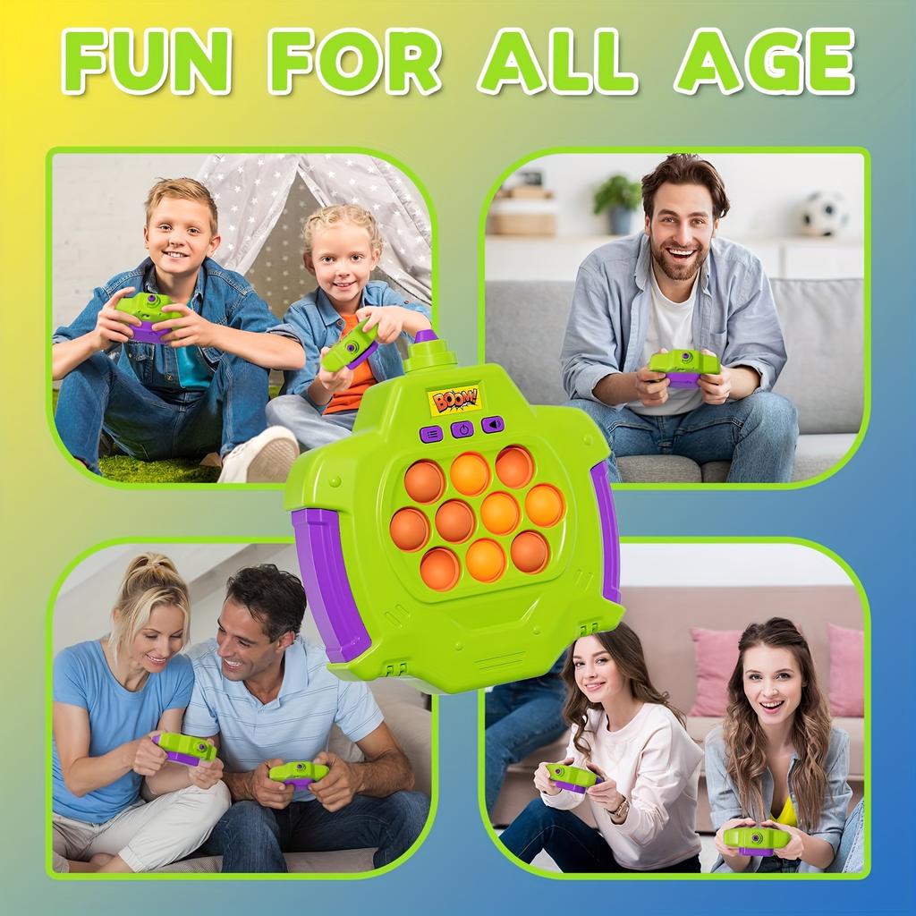Pop Fidgets Kids Games Toys, Handheld Sensory, Quick Push, Bubble Stress Pop Light Up Game, Halloween, Christmas, Birthday