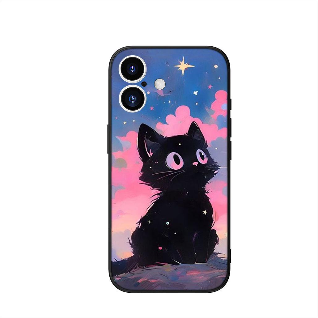 

Cartoon Kitten Cat Meow Phone Cover Case for Apple iPhone 17 16 15 11 Pro XS Max XR 6 7 8 Plus + SE 2020 5 16E Casing iPhone 15 Plus