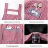 Fashionable Pastoral Style Cotton Apron: Thick, Wear-Resistant, Stain-Resistant, Breathable, Strap Waist Design for Women.