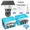 V380 4G Solar Camera with Dual-View, Triple-Lens, 10x Zoom, Low-Power, Wireless Bullet Ball Monitor