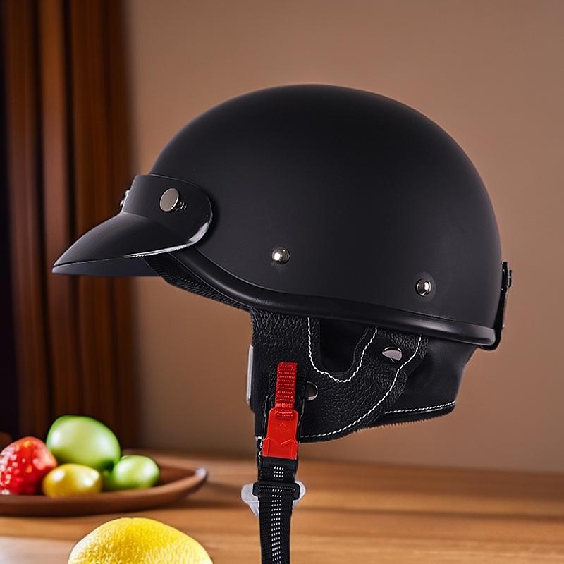 Retro motorcycle half helmet, scoop helmet cruising motorcycle helmet
