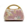 REWELL Wooden Handle Sequin Straw Woven Evening Bag
