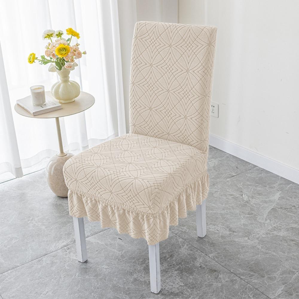 1PC Jacquard Plush Stool Slipcover Anti-Slip Skirt Chair Cover Seat Slipcover Living Home Decor