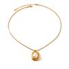 French vintage stainless steel tiger eye necklace, high-end retro pearl turquoise earrings for women, titanium steel jewelry