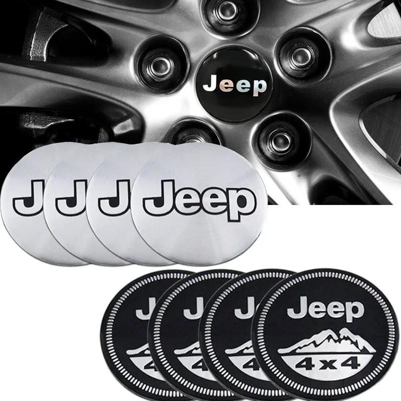 56mm 60mm Wheel Hub Center Cap Case Protection Stickers Decal for Jeep Avenger Compass Wagoneer Gladiator Patriot