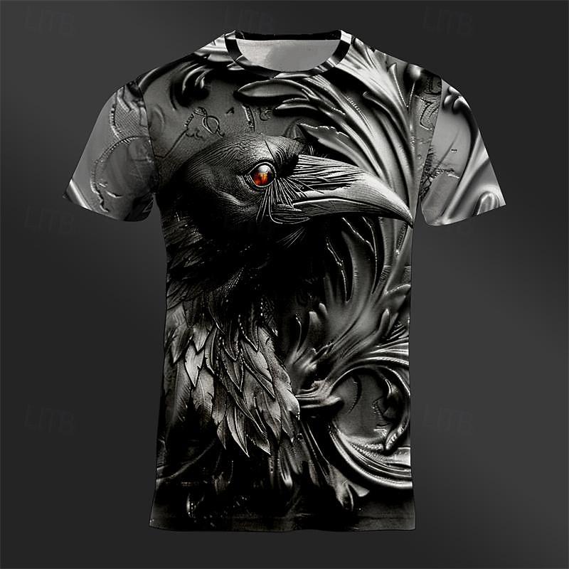 

Men s Graphic Animal Eagle T Shirt Tee Top Short Sleeve T shirt 3D Print Crew Neck Shirt Designer Casual Street Style XL