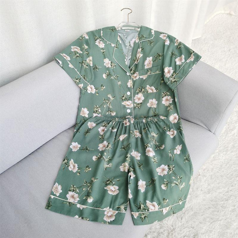 New Arrival Cotton Silk Short Sleeve Shorts Elegant Heather Color Series Pajamas Suit Home Wear Women's Outwear