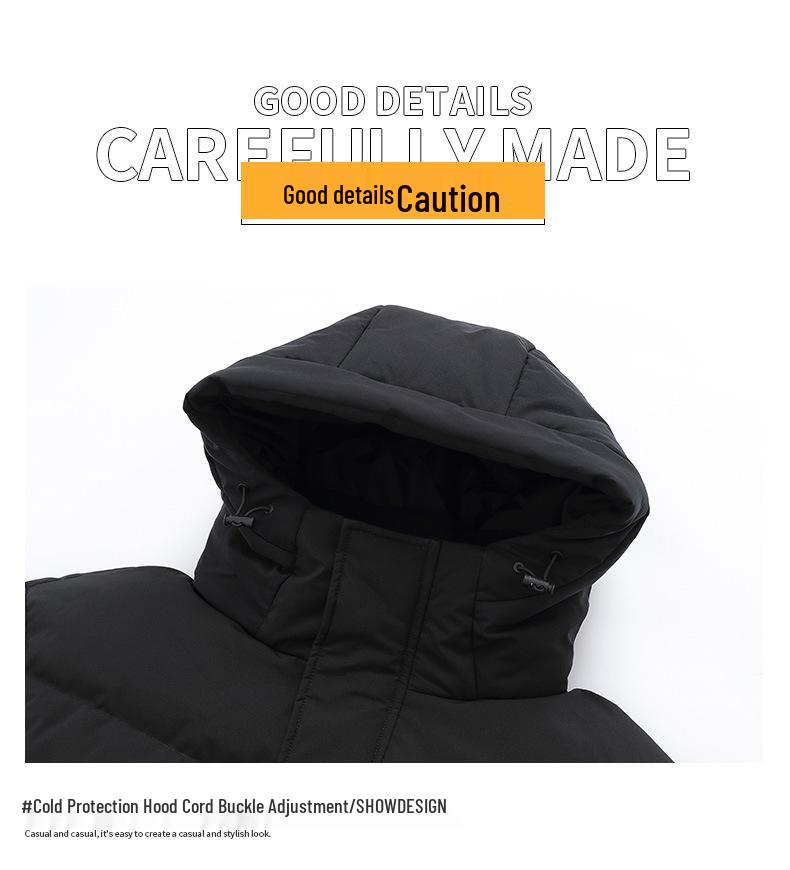 Unisex Long Winter Over-the-Knee Down Coat - Warm & Windproof, Beijing Film Academy Style