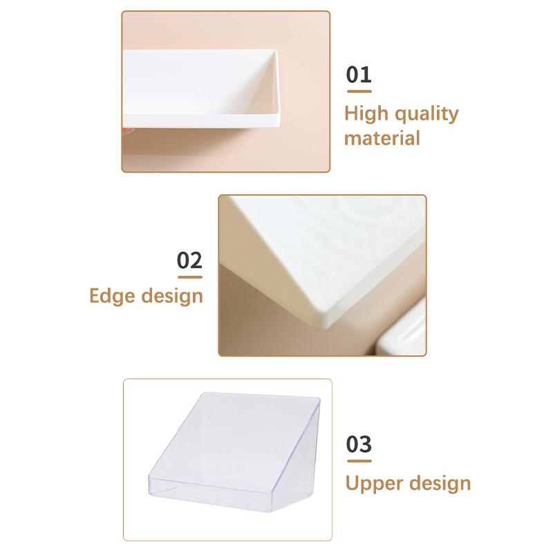 Plastik Saklama Rafı Duvara Monte Kasa Banyo Mutfak Organizatör Konteyner