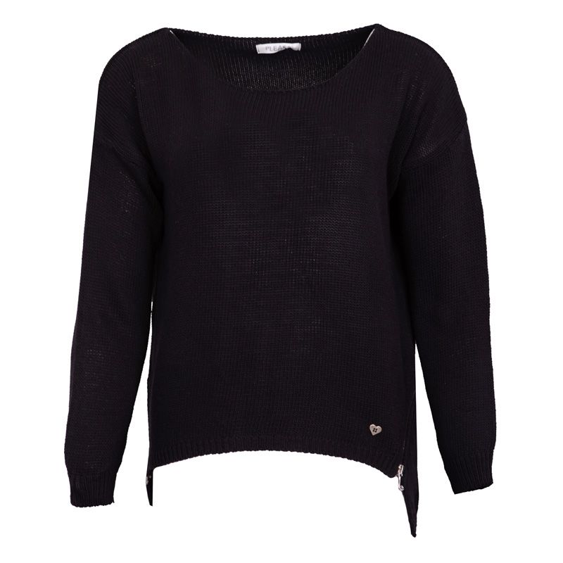 

Черный пуловер с двойной молнией лодочкой Женский PLEASE Taille unique чёрный