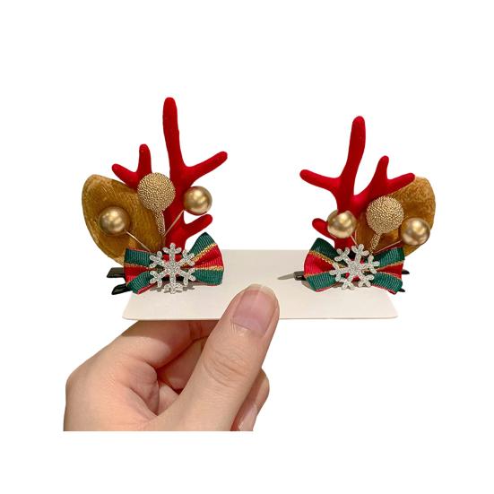 1 pár vánočních sponek do vlasů Slavnostní styly Sob Vánoční strom Sněhulák Santa Claus Plyšové Flitrová dekorace Sponky do vlasů